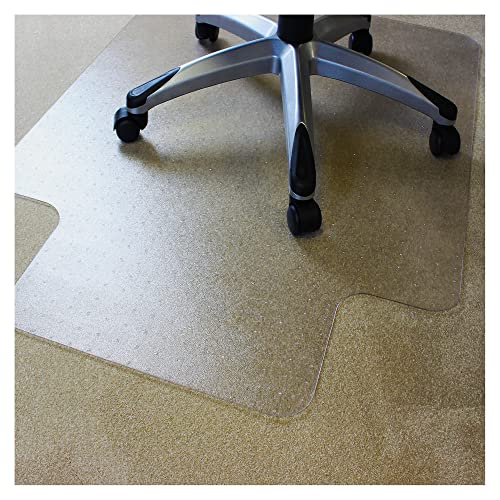 Marvelux Durable Office Chair Mat, Rectangular with Lip for Low and Standard Pile Carpets, 36" x 48", Transparent Carpeted Floor Protector, Shipped Flat, Eco-Friendly Enhanced Polymer - size: 36" x 48" (With Lip)