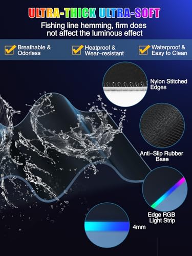 Mouse Pad with Foldable Phone Holder & Wireless Charger, XXL RGB Gaming Mousepad 31.5"x15.8" Large Desk Mat for Keyboard, Black Desk Pad with Dual Qi Charging Station | 11 Colors 5 Modes | Waterproof - color: 31.5x15.75"Phone Stand-Black w/PD Charger Upgr