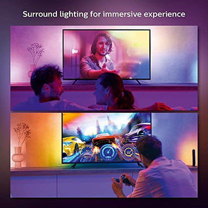 Philips Hue Play Gradient 65" Smart TV Light Strip, Flowing Color-Changing LED Strip Lights, Multicolor TV Backlight Sync with Music and Gaming, Requires Bridge & Sync Box, Control with App and Voice - size: 65-Inch