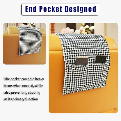 Velvet Recliner Headrest Pillow, Non-Slip Neck Support, Houndstooth - color: Houndstooth