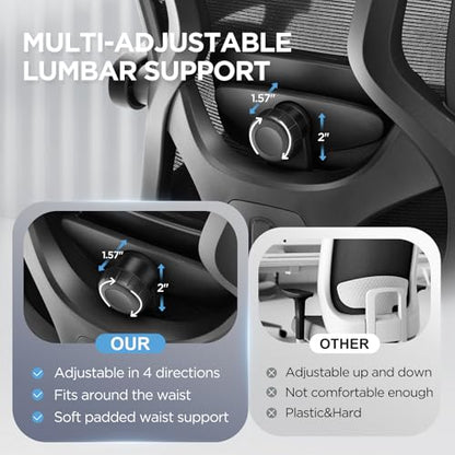 Ergonomic Office Chair with Footrest,Ultra Thick Desk Chair,Black - color: Black