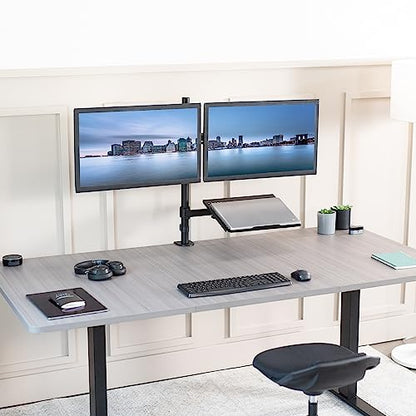 VIVO Laptop and Dual 13 to 27 inch LCD Monitor Stand up Desk Mount, Tall Adjustable Stand, Fits Laptops up to 17 inches, Black, STAND-V012J