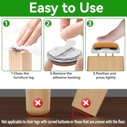 Nail on Felt Pads | Felt 24Pack | Wooden Chair Specific, Premium Floor Protectors | Nail On Chair Leg Pads, Nail in Furniture Pads for Furniture Legs |Protect Floors Anti-Scratch Reduce Noise - size: Brown--Felt Pads