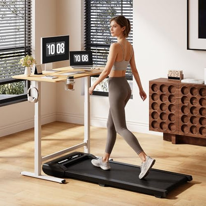32''Pneumatic Standing Desk,Onepiece Adjustable Height Home Office | Maple 31.5''x19.7'' Small Home Desk Rolling Computer Workstation with Hooks & Cup Holder,Hidden Casters - color: Maple, size: 3220