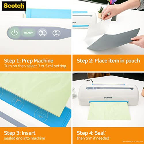 Scotch Thermal Laminating Pouches, 50 Pack Laminating Sheets, 3 Mil, 8.9 x 11.4 Inches, Education Supplies & Craft Supplies, for Use with Thermal Laminators, Letter Size Sheets - size: 50 Pack