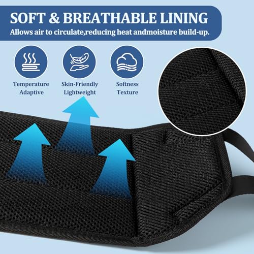 Airplane Foot Hammock, Travel Essentials Thickened Bamboo Foot Rest for Plane Travel with Adjustment Strap, Long Flight Must Haves (1-pcs Black)