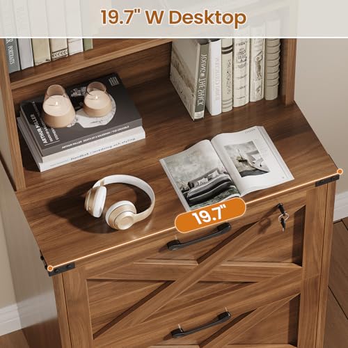 SEDETA 2 Drawer File Cabinet with Lock fits Legal/Letter/A4 Size - color: Brown, size: 2 Drawers