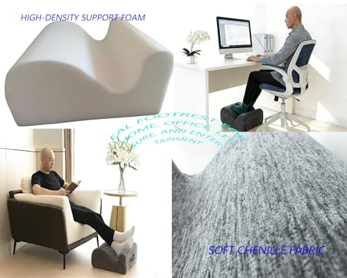 Desk Footstool - Ergonomic, Non-Slip Footstool with Two-Way tilt Design and Comes with a Removable, Washable Cover. Suitable for desks, Homes, Offices, and Cars (Dark Gray). - color: Dark Gray