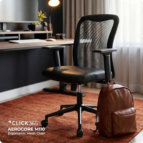 Click365 Ergonomic Office Chair Lumbar Support, Mid-Back Mesh Chair, 8 Pack - color: M110/Sleek Black X 8