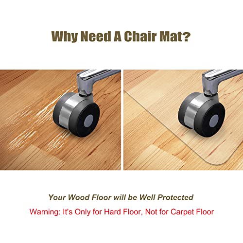 Kuyal Clear Chair mat for Hard Floors 48 x 48 inches Transparent Floor Mats Wood/Tile Protection Mat for Office & Home(48" X 48" Square) - size: 48" x 48" Square