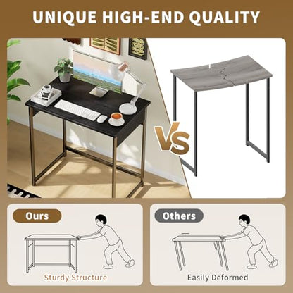 ALISENED 30 Inch Computer Desk, Compact Study Desks for Small Spaces, Small Home Office Desks, Sturdy and Stable, Easy to Assemble, Black - color: Black, size: W-30in