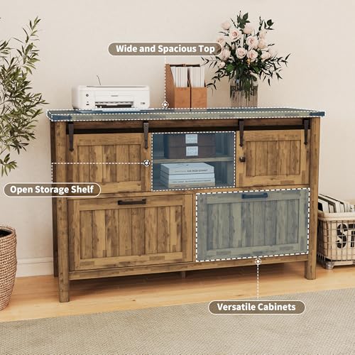 Farmhouse File Cabinet with Built-in Outlets, Rustic Brown | Filling Cabinet Printer Stand with 2 Large Drawers for Legal/ A4 /Letter Size, Home Office, Living Room, Entry Cabinet - color: Nature