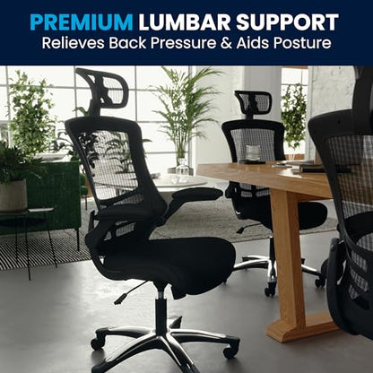Flash Furniture Mesh Swivel Adjustable Office Chair, Black