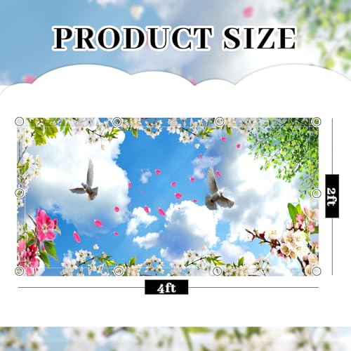 Patelai 4x2 Feet Light Covers for Classroom, Magnetic,Dove | Sky Cloud Print for Office Decor, Drop Ceiling Compatible, 10 Magnets Included, Filters Harsh Fluorescent Lighting - style: Dove