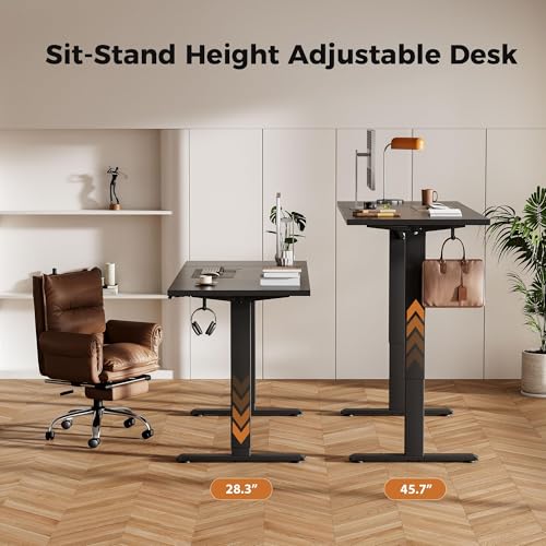Agilestic Electric Height Adjustable Standing Desk, 63 Inch, Carbon Black - color: Black, size: 63x23.6 Inch