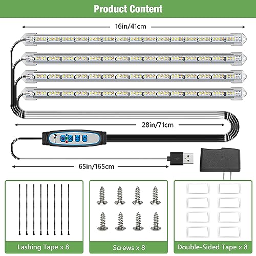 Kullsinss 16in Grow Light Strips, 4-Bar 240 LEDs Full Spectrum Plant Light - color: 4 Bars, size: 1 Pack