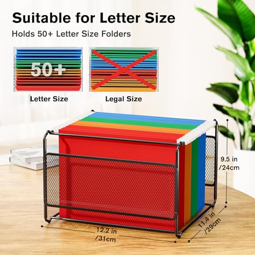 MaxGear Hanging File Organizer Box, Letter Size File Folder Organizer Desk - style: Hollow Out-1 Pack