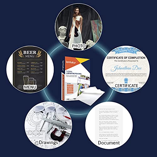 Lamtetur Thermal Laminating Pouches 9"x11.5" Inches 5mil 100Pcs Letter Size | Hold 8.5 x 11,Hot Laminate Films,Clear Laminator Papers,Lamination Sheets for certificates, signs,artwork, bank card, ID card - style: 5MIL-100sheets