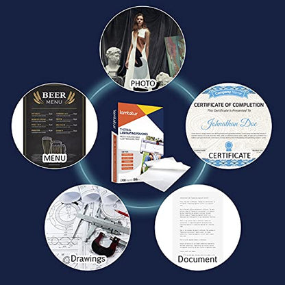 Lamtetur Thermal Laminating Pouches 9"x11.5" Inches 5mil 100Pcs Letter Size | Hold 8.5 x 11,Hot Laminate Films,Clear Laminator Papers,Lamination Sheets for certificates, signs,artwork, bank card, ID card - style: 5MIL-100sheets