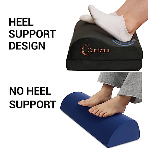 Foot Rest for Under Desk at Work-Ergonomic FootRest UnderDesk Foot Stool for Pain Relief with Washable Covers-Non-Slip Under Desk Footrest Office, Home & Travel-Adjustable Office Foot Rest - color: Black