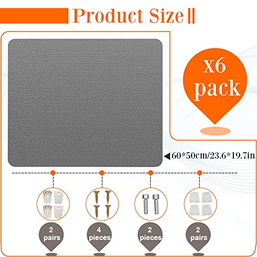 Henoyso 6 Pack Clamp-On Desk Privacy Panels, Acoustic Felt 20×24 Inch,Gray - color: Grey