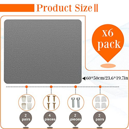 Henoyso 6 Pack Clamp-On Desk Privacy Panels, Acoustic Felt 20×24 Inch,Gray - color: Grey