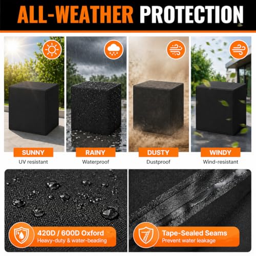 Custom Size Dust Covers Heavy-Duty 600D Waterproof Oxford Fabric with Tape-Sealed Seams Perfect custom-fit for patio furniture, outdoor AC units, industrial equipment and printers. (Outdoor) - color: Outdoor