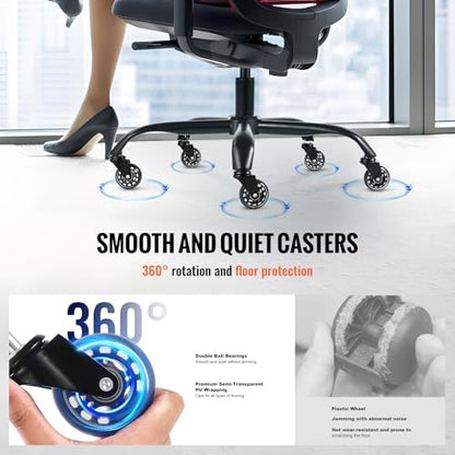 VEVOR Office Chair Base Replacement, 28", 2500 lbs Static Load Capacity, Heavy Duty Universal Computer Desk Chair Stool Base Part with 5 Casters and Gas Cylinder, Desk Chair Base Replacement, Black