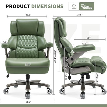 700lbs Big and Tall Office Chair, Large Heavy Duty Computer Desk Chair - color: Green