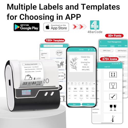 ORGBRO Label Maker Machine, Z3 Barcode Label Printer, 3 Inch Bluetooth Thermal Label Maker for Address, Small Business, Kids School Items, Large Sticker - color: Silver