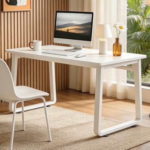 Small Office Computer Desk, Simple Style Writing Desk Waterproof and Scratch-Resistant,Sturdy Study Writing Desk with Wooden Tabletop and Metal Frame for Bedroom, Living Room, Bedroom - color: White, size: 31.5*19.5