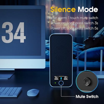 GOLDENMATE 1000VA/600W Lithium UPS Battery Backup & Surge Protector, Gray - color: Gray