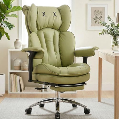 Efomao Big & Tall Desk Chair, Wide Executive Office Chair with Footrest Green - color: 3070mus-green