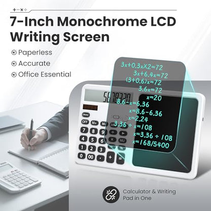 Desk Calculator with LCD Writing Tablet & Foldable Kickstand