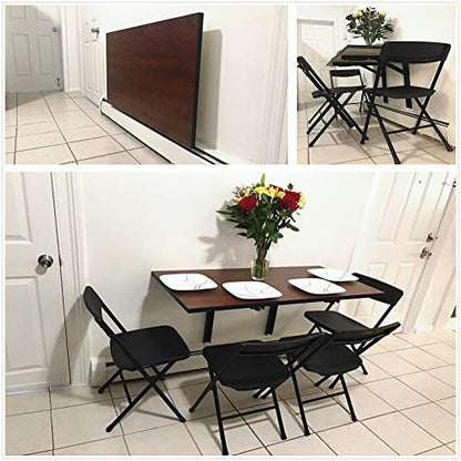 WALMANN 24" Folding Shelf Brackets, Heavy Duty Collapsible Brackets for Shelves Wall Mounted Hinges Space Saving Folding Bracket for Table Bench - size: 24 Inch