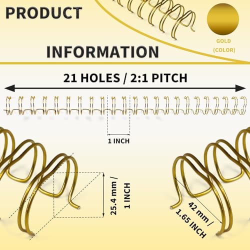 RAYSON 2:1 Wire Binding Spines, 21 Loop, 1 Inch, 240 Sheet Binding Capacity - size: 1“