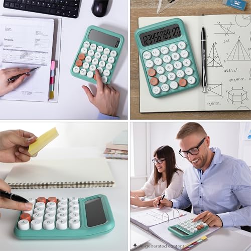 Mr. Pen- Mechanical Switch Calculator, 12 Digit Large LCD Display | Earthy Green with Big Buttons, Mechanical Switch Calculator for Home, School, Office - color: Pistachio