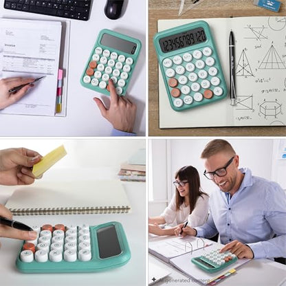 Mr. Pen- Mechanical Switch Calculator, 12 Digit Large LCD Display | Earthy Green with Big Buttons, Mechanical Switch Calculator for Home, School, Office - color: Pistachio