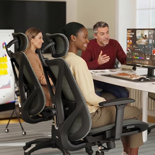 ELABEST Mesh Office Chair,Ergonomic Computer Desk Chair,Sturdy Task Chair- Adjustable Lumbar Support & Armrests,Tilt Function,Comfort Wide Seat,Swivel Home Office Chair (Eucalyptus) - color: Eucalyptus