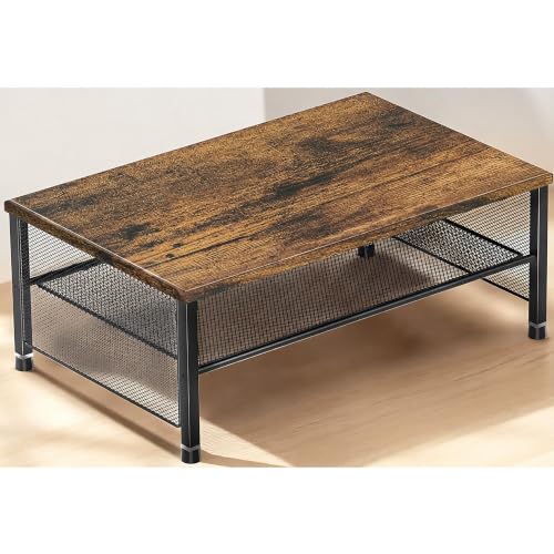 ECOLOVI 2-Tier Computer Monitor Stand Riser, Printer & Laptop Stand, Office Desk Accessories, Workspace Desk Organizer for Home Office Supplies, Brown - color: Brown, size: 2-Tier