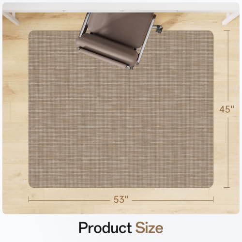 Office Chair Mat for Hardwood & Tile Floor, 45" x 53" Desk Computer Chair Mat, Anti Slip, Floor Protector Under Desk Low-Pile Office Rug for Rolling Chair, Dark Brown - color: Dark Brown, size: 45'' x 53'' Rectangle