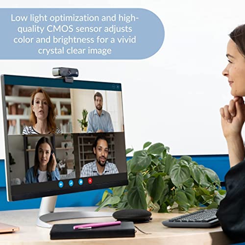 Boom MINI Full HD 1080p Webcam with 90° Wide-Angle Lens, Dual Noise-Reducing Mics, Autofocus, Low-Light Optimization, USB Plug-and-Play for Zoom/Teams/Meet – PC/Mac Laptop Camera