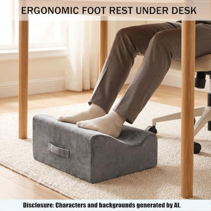 Large Foot Rest for Under Desk at Work, Footrest with Washable Cover for Office,Multifunctional Home Footrest,Dark Gray+AA - color: Dark Gray+aa
