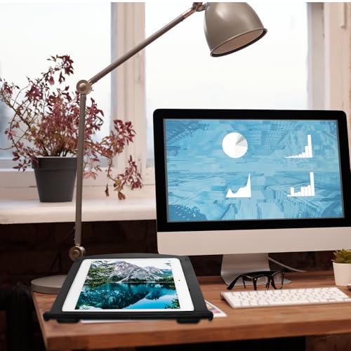 BESPORTBLE Adjustable Laptop Stand and Cooling Rack for Desk Use, Universal Black Laptop Holder with Ventilated Base for Heat Dissipation, Compatible with Notebooks and Pcs