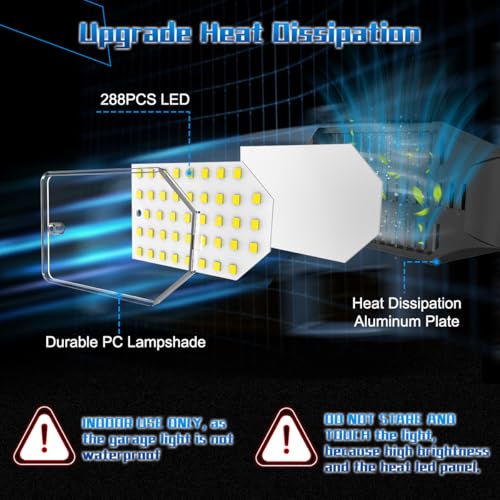 Garage Light Bulbs - Garage Lights Led Screw into Bulb Socket with 6 Deformable Panels 6500K Basement Light Fixture E26 Base Led Shop Lights for Basement Workshop Warehouse Attic - 4Pack - size: 150W - 4Pack