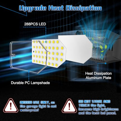 Garage Light Bulbs - Garage Lights Led Screw into Bulb Socket with 6 Deformable Panels 6500K Basement Light Fixture E26 Base Led Shop Lights for Basement Workshop Warehouse Attic - 4Pack - size: 150W - 4Pack