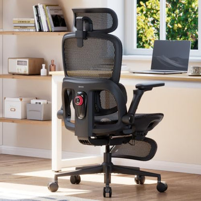 SIHOO B300 Pro Ergonomic Office Chair with Footrest, 4D Lumbar Support - color: Dark Black