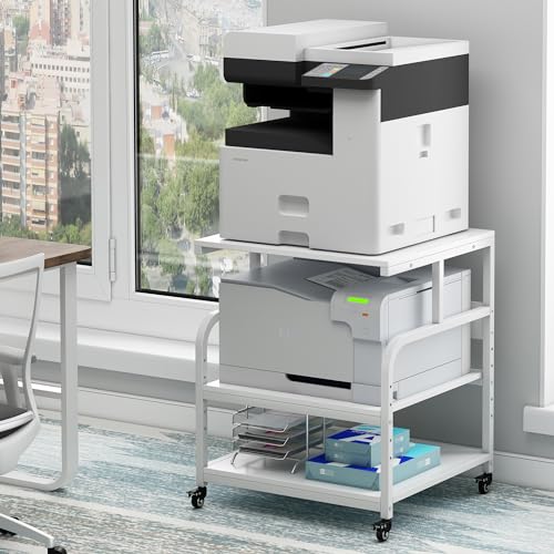 Fannova 25.6"x23.6"x30.9" Extra Large White Printer Stand with Storage - color: White, size: 25.6"W x 23.6"D x 30.9"H