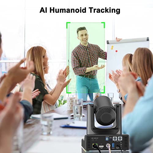 PTZ Camera 20X Optical Zoom with AI Tracking,HDMI,3G-SDI,USB3.0,POE,LAN,Simultaneous 3G-SDI and USB Video Output,NDI PTZ Camera for Church, Conferences, Teaching,vMix OBS etc - size: 20X-NDI-Black