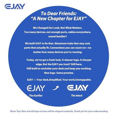 EJAY Magnetic 4-Port USB-A Hub 10Gbps for Mac & Windows | | Aluminum | Flexible Mount | Attaches Under Desk | Monitor | Iron Objects - color: Silver
